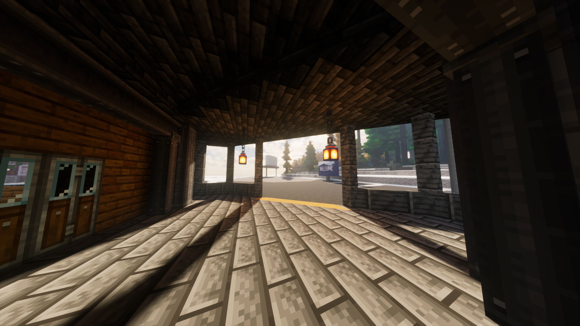 the tavern entrance